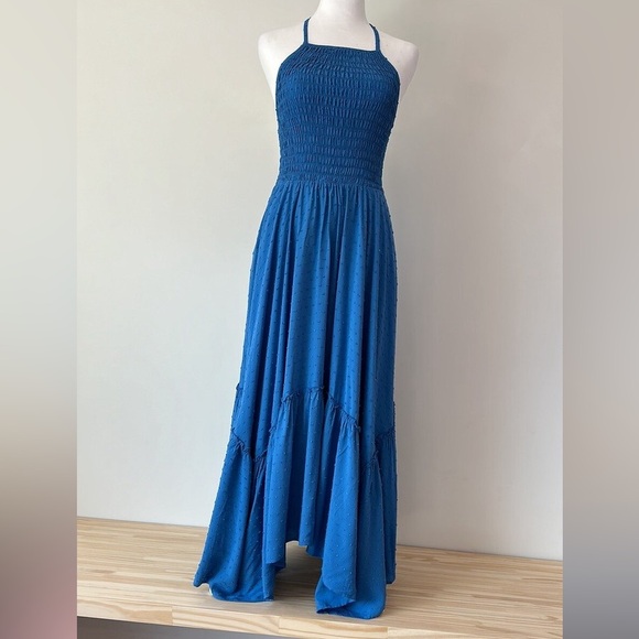 Slate & Willow Blue Asymmetrical Hem Midi Dress • Size S • Resortwear • Like New - Picture 5 of 5